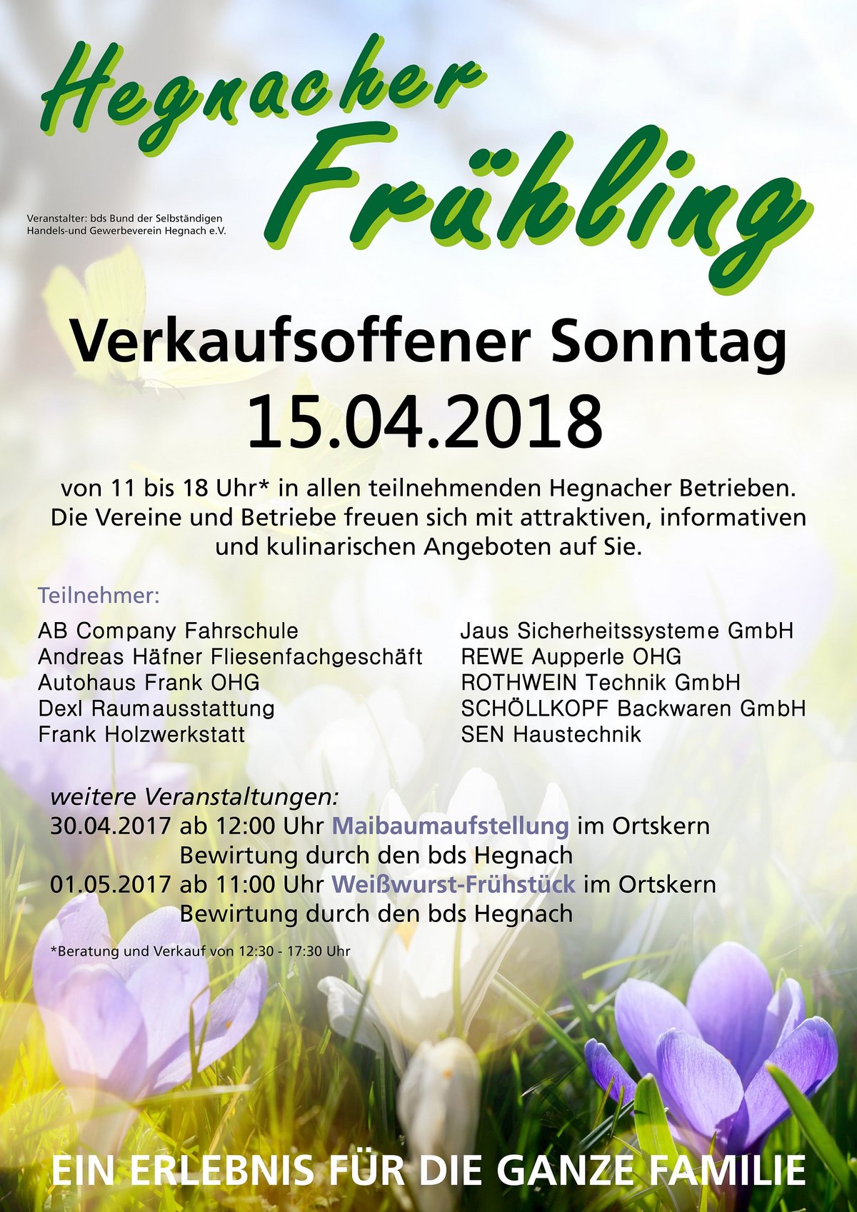 Hegnacher Frühling, BdS, Hegnach, Tag der offenen Tür