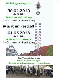 Maibaum, BdS, Bund der Selbständigen, Hegnach